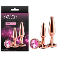 Rear Assets Tapered Trainer Kit - Rose Gold Rose Gold Metal Butt Plugs - Set of 2 Sizes