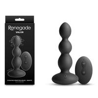 Renegade Valor - Black Black 13.7 cm USB Rechargeable Vibrating Anal Beads with Wireless Remote