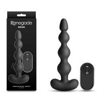 Renegade Reign - Black Black 17.9 cm USB Rechargeable Vibrating Anal Beads with Wireless Remote