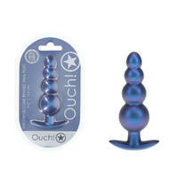 Ouch! Beaded Anal Plug Metallic  Metallic  11.7cm Butt Plug Ouch! Beaded Anal Plug Metallic  Metallic  11.7cm Butt Plug