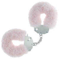 OUCH! Heavy-Duty Fluffy Cuffs - Powder Pink Powder Pink Fluffy Restraints