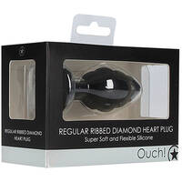 Ribbed Diamond Heart Butt Plug