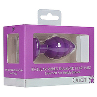 Regular Ribbed Diamond Heart Plug