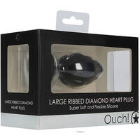 Large Ribbed Heart Butt Plug