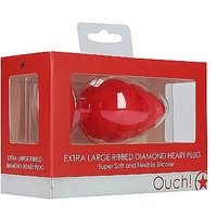 XL Ribbed Diamond Heart Butt Plug