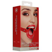 Silicone Ring Gag + Leather Strap Silicone Ring Gag + Leather Strap
