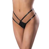 Wet Look Crotchless Panty L/XL