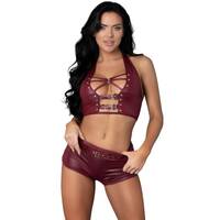 Thalia Burgundy Tease Two Piece Set L/X