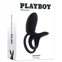 Playboy Pleasure Just Right  Usb Rechargeable Vibrating Cock & Balls Rings