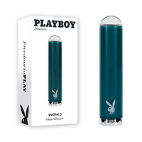 Playboy Pleasure Emerald  9.1cm Usb Rechargeable Glass Tipped Bullet