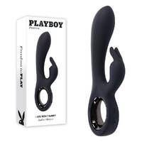Playboy Pleasure LATE NIGHT BUNNY Black 20 cm USB Rechargeable Rabbit Vibrator