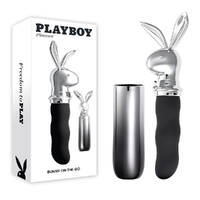 Playboy Pleasure BUNNY ON THE GO Black/Chrome 18.6 cm USB-C Rechargeable Vibrator