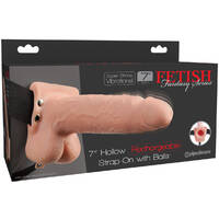 7" Hollow Vibrating Strap On + Balls 7" Hollow Vibrating Strap On + Balls