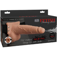 7.5" Hollow Squirting Strap On + Balls 7.5" Hollow Squirting Strap On + Balls