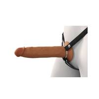 Fantasy X-Tensions Elite 9 in. Silicone Hollow Strap-On Dual Density Brown