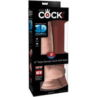 8" Realistic 3D Cock + Balls