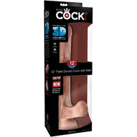 12" Realistic 3D Cock + Balls