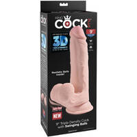 9" 3D Cock + Swinging Balls