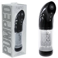 PUMPED Strokemate Black/Clear USB Rechargeable Sucking Rotating and Thrusting Auto Masturbator
