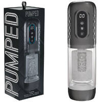 PUMPED Vortex - Gunmetal Gunmetal Grey/Clear USB Rechargeable Sucking Rotating and Thrusting Auto Masturbator