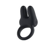 Passion Play Dual Motors Vibrating Cockring Black USB Rechargeable Vibrating Cock Ring