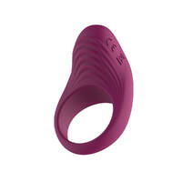 Passion Play Silicone Vibrating Cockring Purple USB Rechargeable Penis Ring