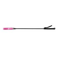 Rouge Pink Long Riding Crop Slim Leather Tip 24"