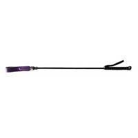 Rouge Purple Long Riding Crop Slim Leather Tip 24"