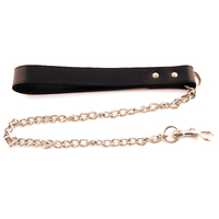 Leather Dog Lead + Chain