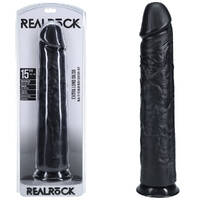 REALROCK 38cm Extra Long Dildo - Black Black 38 cm (15'') Extra Long Dong