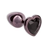 Jewel Small Black Diamond Heart Plug Jewel Small Black Diamond Heart Plug