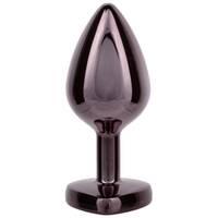 Jewel Large Black Diamond Heart Plug Jewel Large Black Diamond Heart Plug
