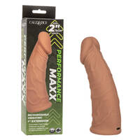 PERFORMANCE MAXX 7" RECHARGEABLE VIBRATING EXTENSION -BROWN