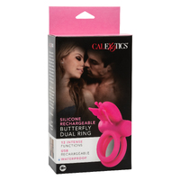 Silicone Rechargeable Butterfly Dual Ring Silicone Rechargeable Butterfly Dual Ring