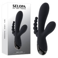 Selopa TRIPLE ACES Black 19.7 cm USB Rechargeable Triple Stimulator Vibrator