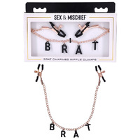 Sex & Mischief Brat Charmed Nipple Clamps Rose  Nipple Clamps With 45cm Chain