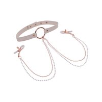 Sex And Mischief Peaches N Creame Collar With Nipple Clamps Sex And Mischief Peaches N Creame Collar With Nipple Clamps