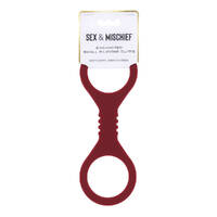 Sex & Mischief Enchanted Small Silicone Cuffs Burgundy Small Restraints