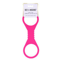 Sex & Mischief Large Hot Pink Silicone Cuffs Hot Pink Large Restraints
