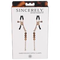 Amber Beaded Nipple Clamps
