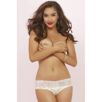 Crochet Lace Split Crotch Thong OS