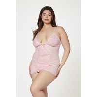 2 Pc Slim Fit Chemise/Thong Panty 3X/4X 2 Pc Slim Fit Chemise/Thong Panty 3X/4X