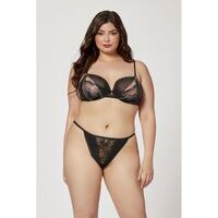 Two Piece Mesh/Rhinestone Bra/Panty Set 1X/2X Two Piece Mesh/Rhinestone Bra/Panty Set 1X/2X