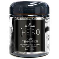 HERO Dark Temptation Luxury Massage Candle 4oz. (118 ml) glass jar-scent Ocean and Forest