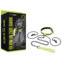 Whipsmart Glow In The Dark Collar With Nipple Clips & Leash Glow In Dark Restraint