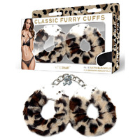 Whipsmart Classic Furry Cuffs Leopard Leopard Furry Restraints With Bonus Eye Mask