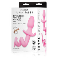 Whipsmart Furry Tales 3.5" Silicone Piggy Tail Butt Plug  8.9cm Butt Plug With Pig Tail