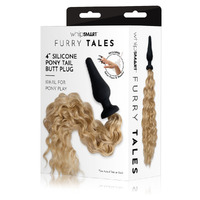 Whipsmart Furry Tales 4" Silicone Pony Tail Butt Plug  10.1cm Butt Plug With Blonde Pony Tail