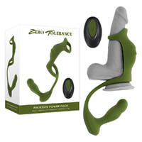 Zero Tolerance PROSTATE POWER PACK Green USB Rechargeable Vibrating Prostate Massager with Cock Ring Harness