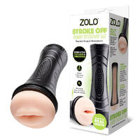 Zolo STROKE OFF Deep Throat BJ Flesh Mouth Stroker